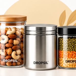 DROPSIL Glass Storage Jar with Lid – Kitchen & Pantry Organizer