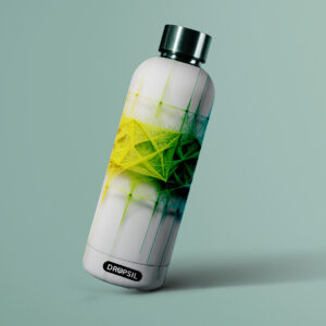 DROPSIL Premium Glass Water Bottle – 500-750ml | UV Printed Designer Bottle with Stainless Steel Cap | Eco-Friendly & Reusable
