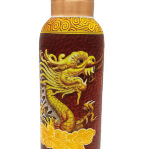 DROPSIL Copper UV Printed Water Bottle – 100% Pure Copper | Ayurvedic Health Benefits | Dragon Design | 950ml