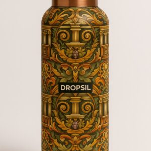DROPSIL Copper UV Printed Water Bottle – 100% Pure Copper | Ayurvedic Health Benefits | Flower Design | 950ml (Copy)